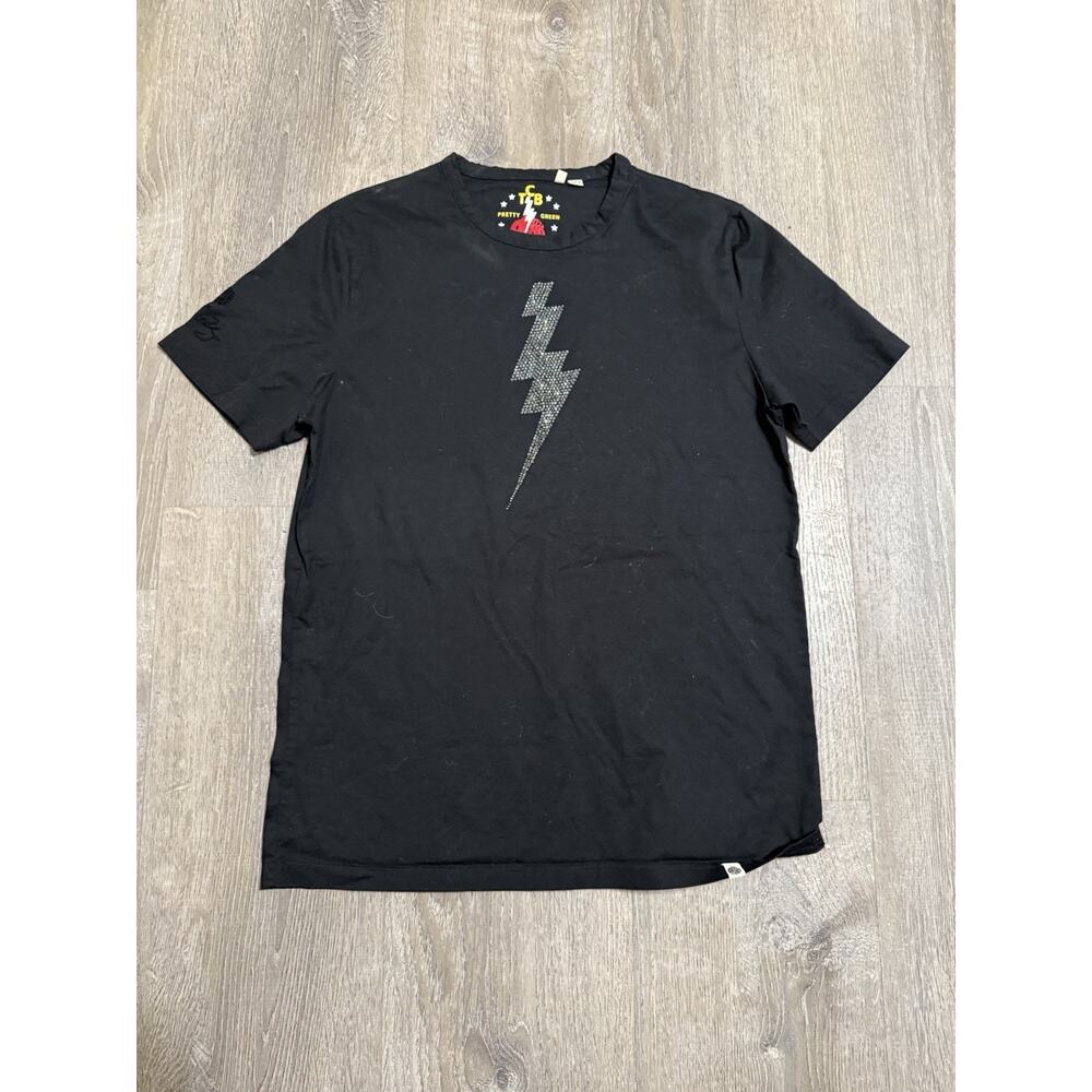 Pretty Green Lightning Rhinestones T Shirt Black Small EUC